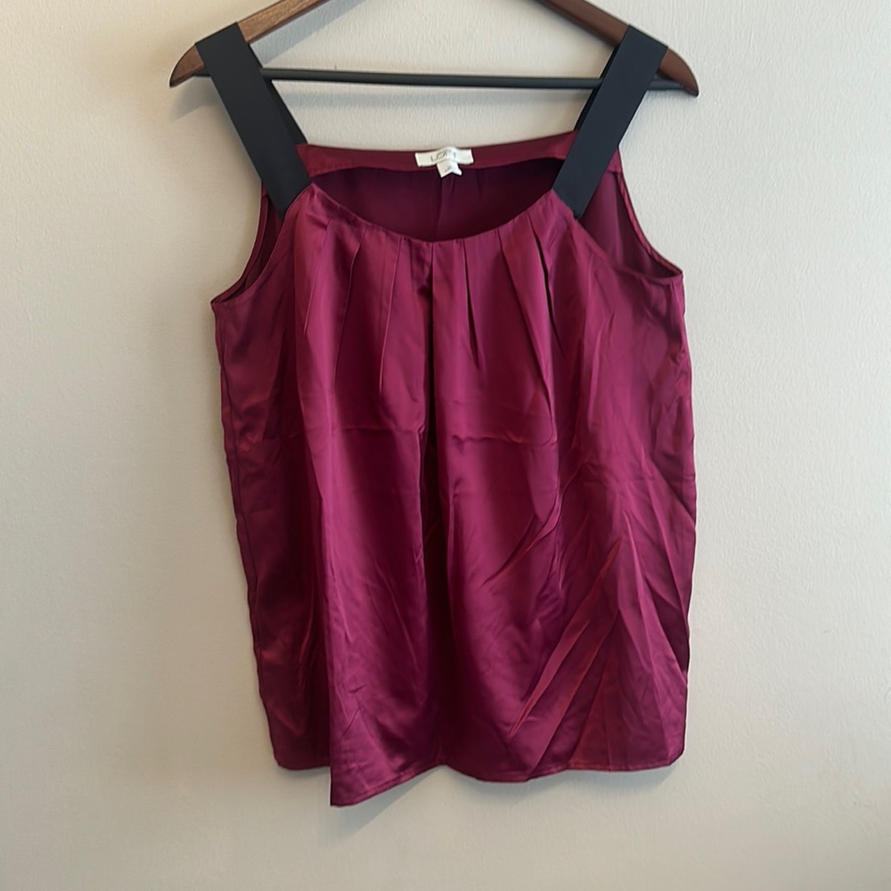 Ann Taylor Loft Burgandy Dressy Satin Tank, Size M
